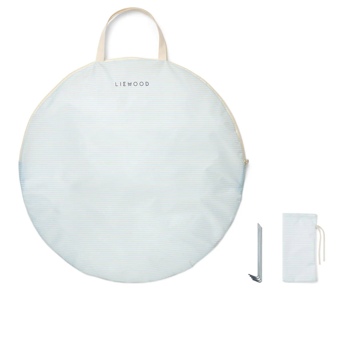 CASSIE POP UP TENT - PURE SKY/CREME DE LA CREME STRIPE, LIEWOOD