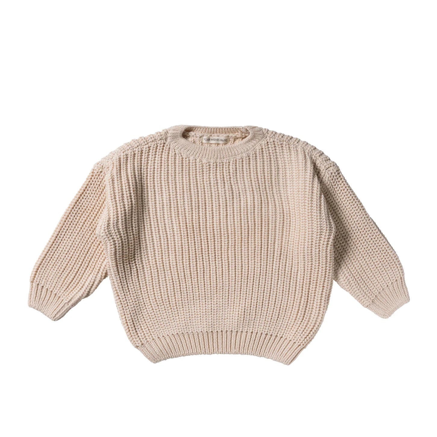 KNIT CHUNKY SWEATER - SAND, YOURWISHES