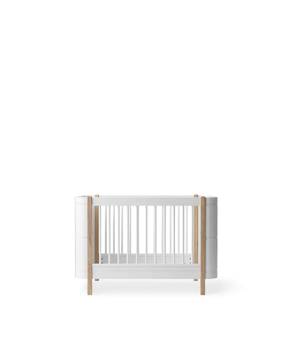 WOOD MINI+ BABYBETT EXKL. UMBAUSET WEISS/EICHE, OLIVER FURNITURE