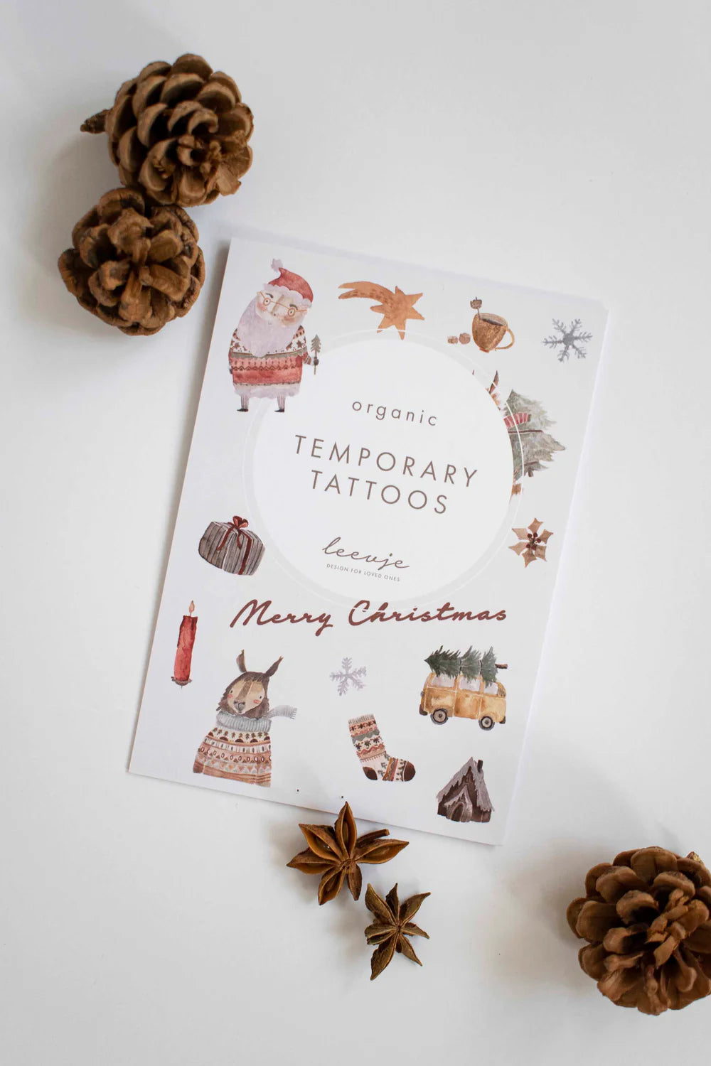 ORGANIC TEMPORARY TATTOOS - MERRY CHRSTMAS, LEEVJE