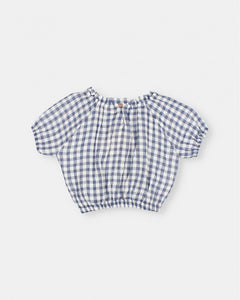 GINGHAM TOP - BLUE STONE, BUHO