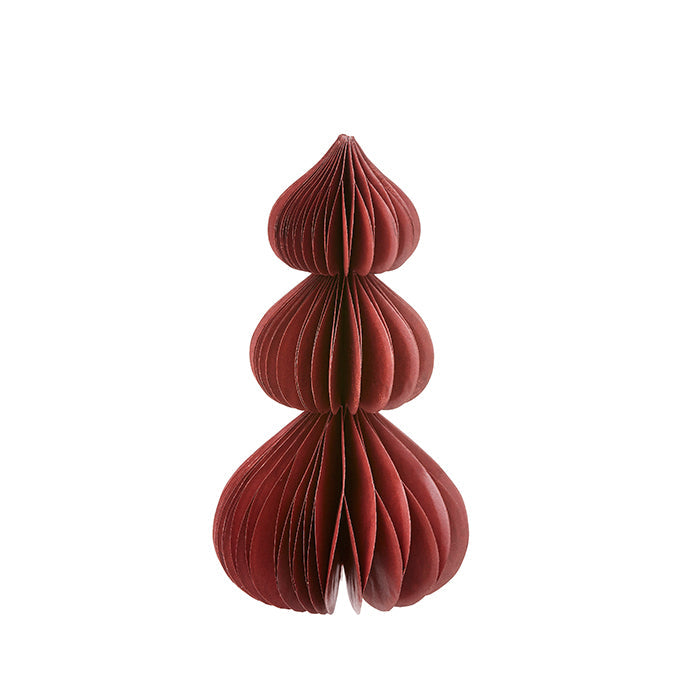 PAPER EVERGREEN TREE 20CM - MAROON, BUNGALOW