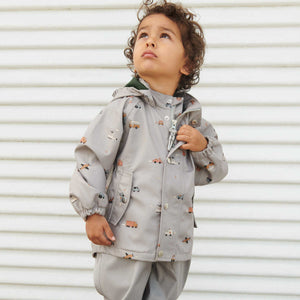 DAKOTA PRINTED SOFT SHELL SET - VEHICLES/DOVE BLUE MIX, LIEWOOD