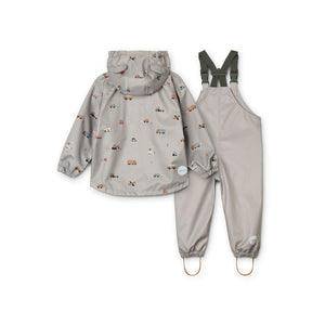 DAKOTA PRINTED SOFT SHELL SET - VEHICLES/DOVE BLUE MIX, LIEWOOD