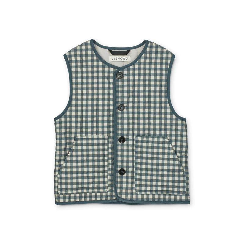 PAROS YARN DYED VEST - WHALE BLUE/SANDY MIX, LIEWOOD