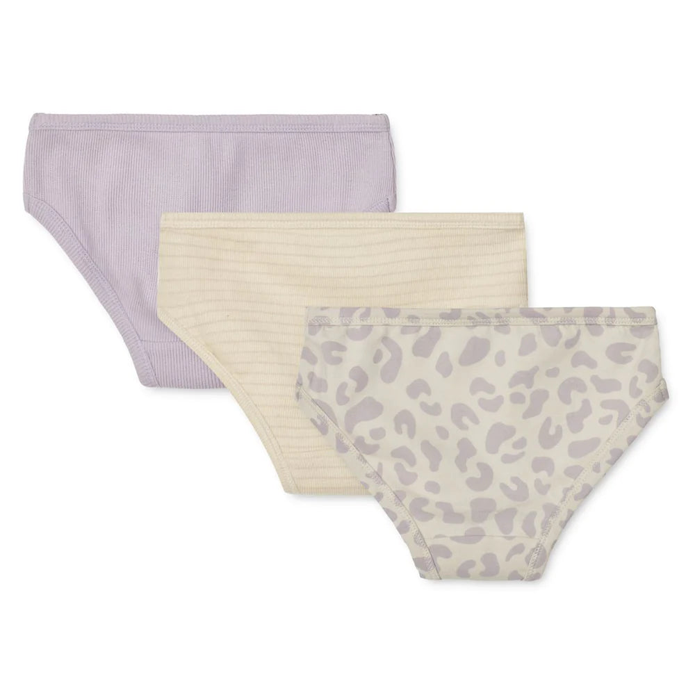 NANETTE PRINTED BRIEFS 3-PACK - LEO MISTY LILAC MIX, LIEWOOD
