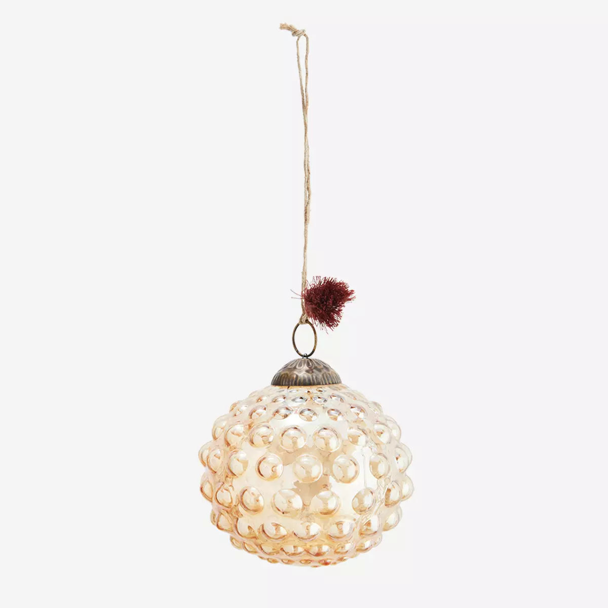 HANGING GLASS BALL WITH DOTS - ORANGE LUSTER, MADAM STOLTZ