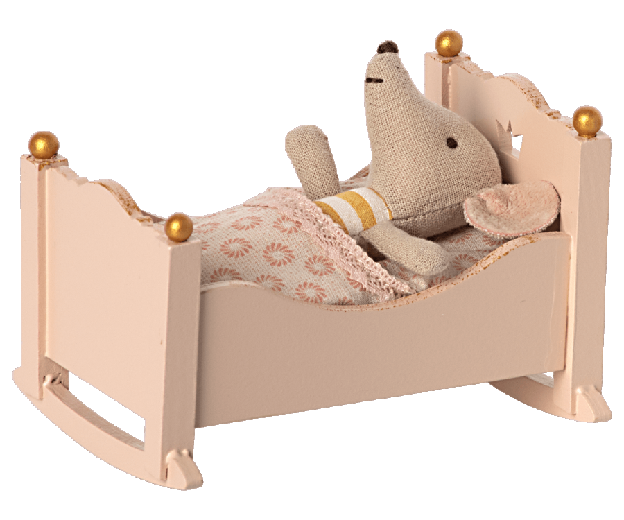 CRADLE, BABY MOUSE - ROSE, MAILEG