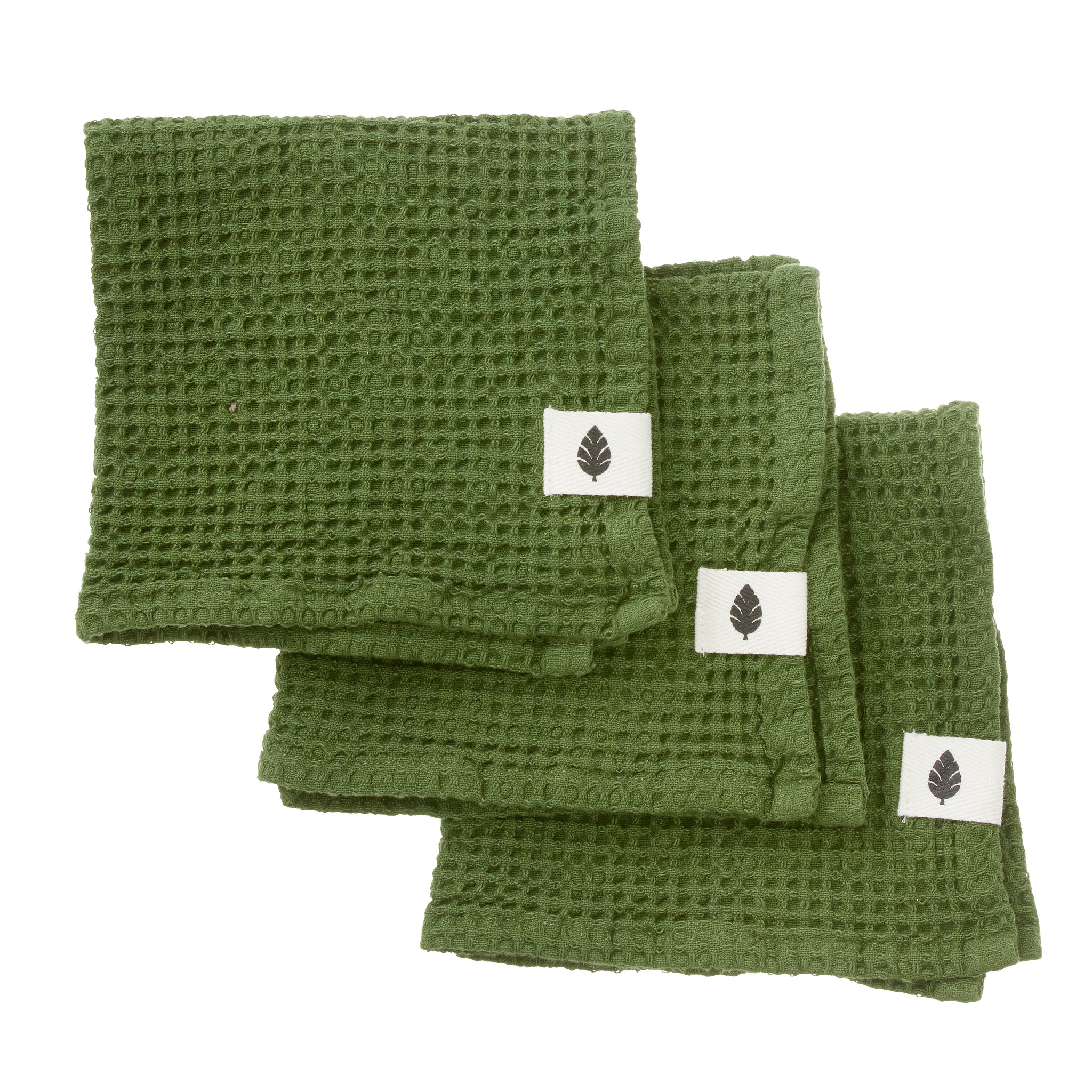 WASH CLOTH WAFFLY FORREST SET OF 3PCS, BUNGALOW